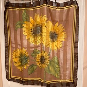 Sunflower Print Sheer Scarf